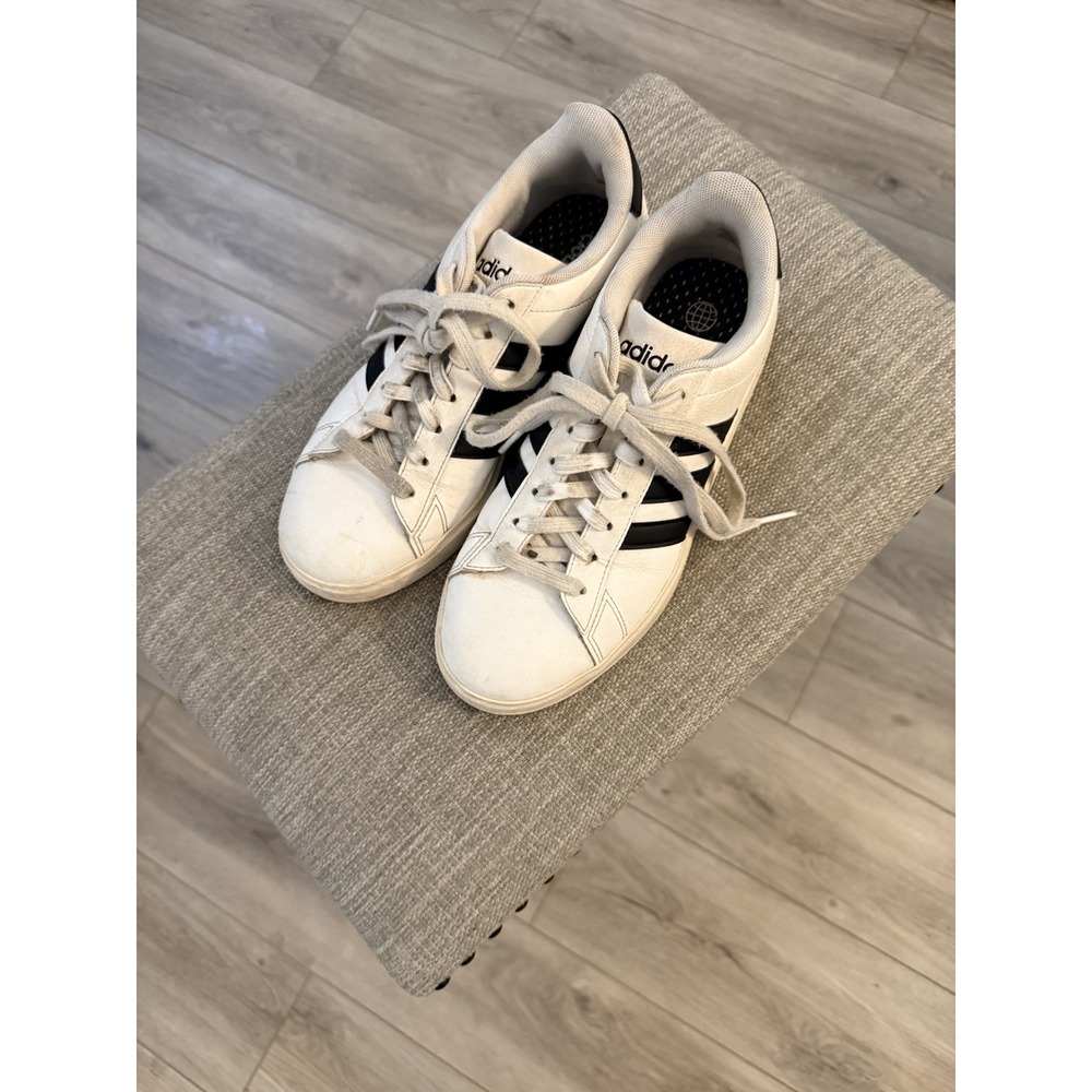Adidas Grand Court Sneakers Womens 7.5 White Black Good Low Top GW9214